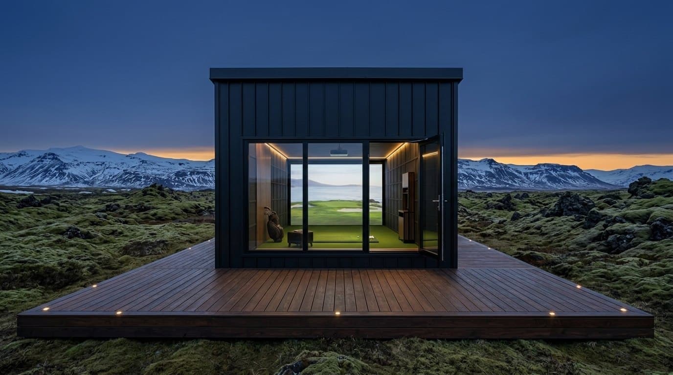 Húsið í svart standandi fals